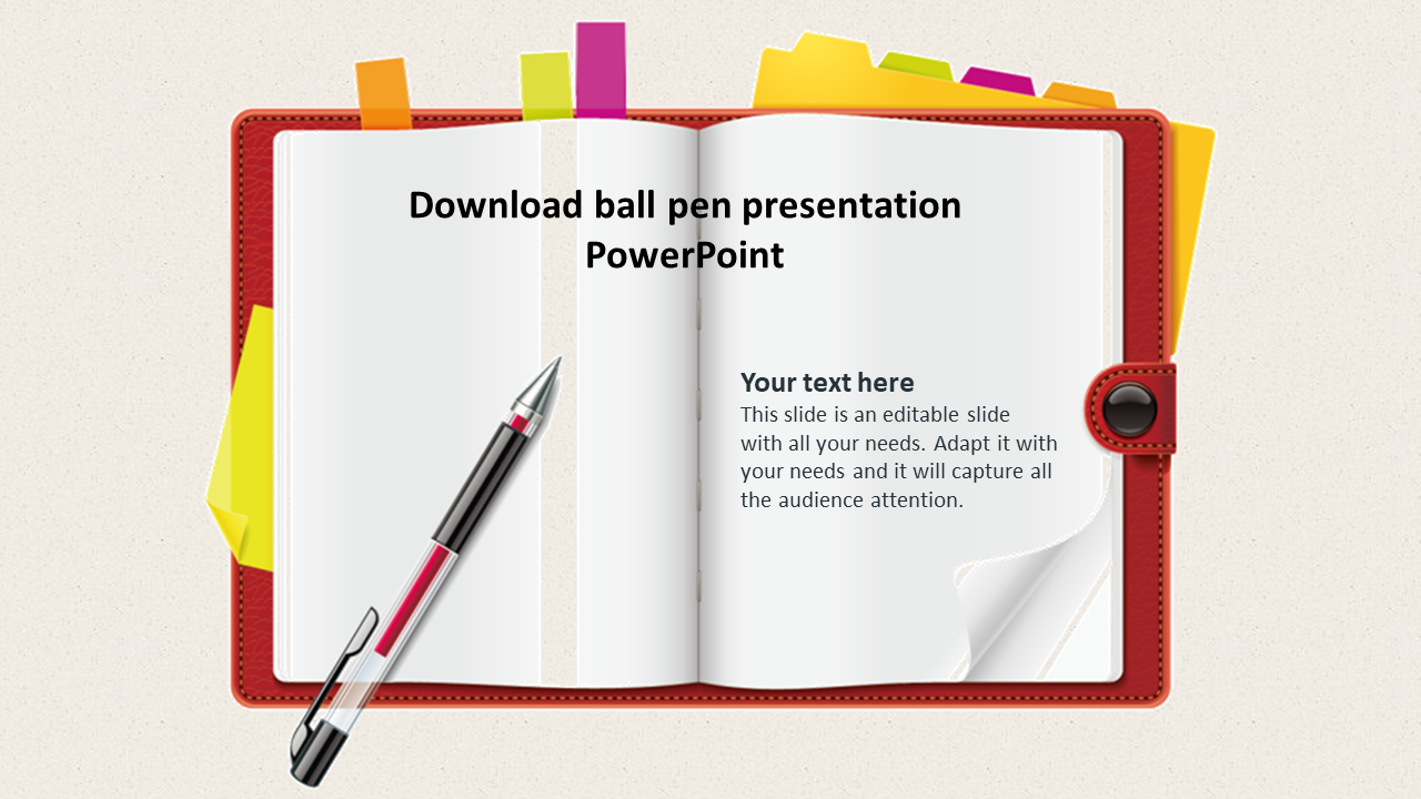 Download ball pen presentation PowerPoint
